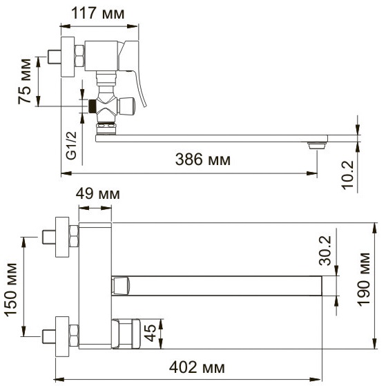 Смеситель WasserKRAFT EXTER 1602L универсальный  Смеситель WasserKRAFT EXTER 1602L универсальный