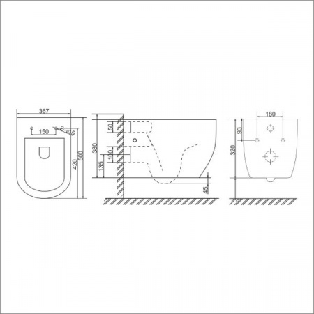 Унитаз навесной Mirsant PANDORA   