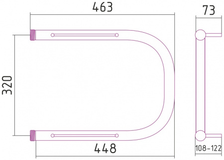 Полотенцесушитель водяной Стилье П-образный 00012-3245 320х450 