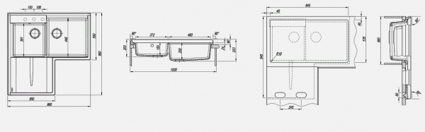 Мойка кухонная керамогранитная Florentina АДРИЯ 20.380.L0960.104 96*96 см. бежевый