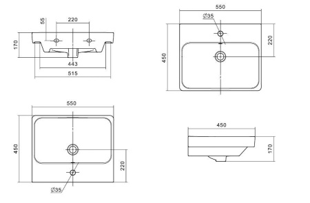 Раковина Santek АДРИАНА 1.WH50.1.620  