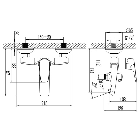 Смеситель IDDIS ZODIAC ZODSB02i02 для ванны и душа 
