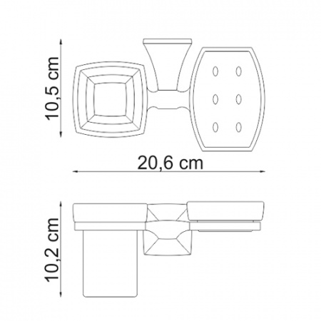 Стакан и мыльница навесной WasserKRAFT WERN K-2526  
