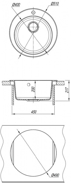 Мойка кухонная из литьевого мрамора Dr. Gans ГАЛА 25.010.B0510.406 51*51 см. терракота