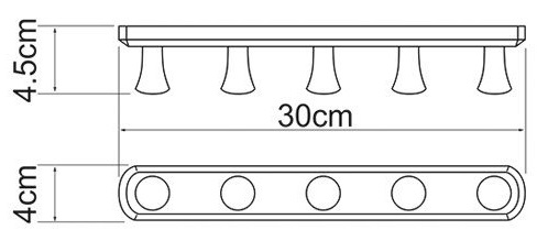 Крючок пятерной WasserKRAFT  K-1075   Крючок пятерной WasserKRAFT  K-1075