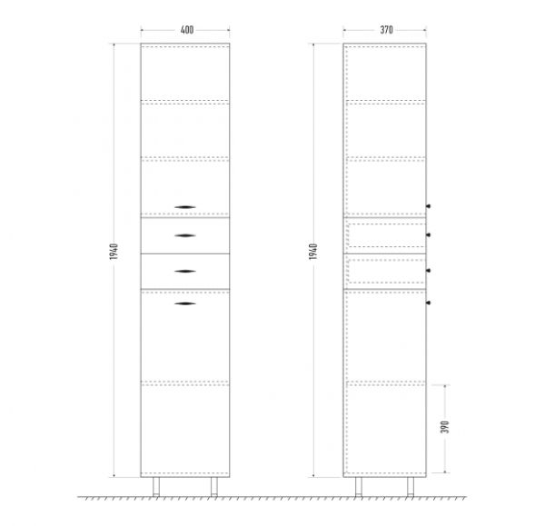 Пенал Mirsant ГЛОРИЯ  40 см.  Пенал Mirsant ГЛОРИЯ  40 см.