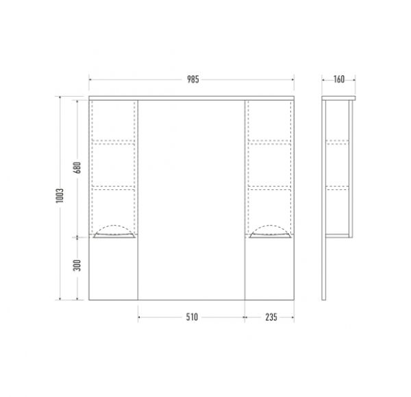 Зеркало Mirsant КАМИЛЛА  100 см.  Зеркало Mirsant КАМИЛЛА  100 см.