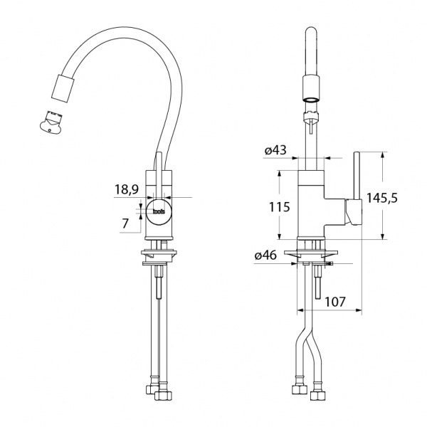 Смеситель IDDIS KITCHEN 360 K36SBJBi05 для кухонной мойки  Смеситель IDDIS KITCHEN 360 K36SBJBi05 для кухонной мойки