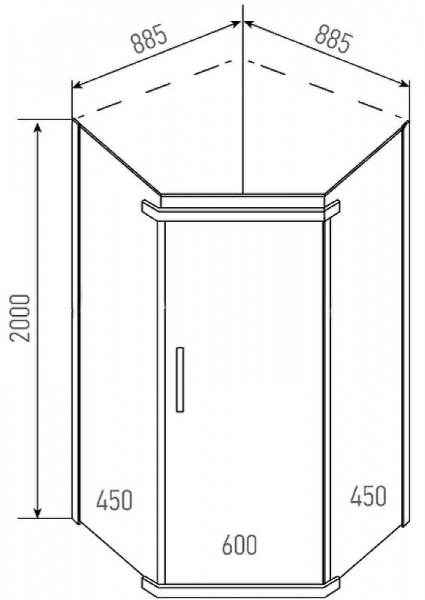 Душевой уголок Erlit  ER10109V-C4 90x90 см.  Душевой уголок Erlit  ER10109V-C4 90x90 см.