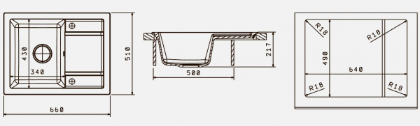 Мойка кухонная керамогранитная Florentina ЛИПСИ 660 20.155.C0660.201 66*51 см. жасмин