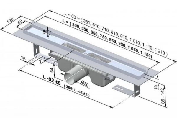Душевой канал Alcaplast  APZ1-850   Душевой канал Alcaplast  APZ1-850